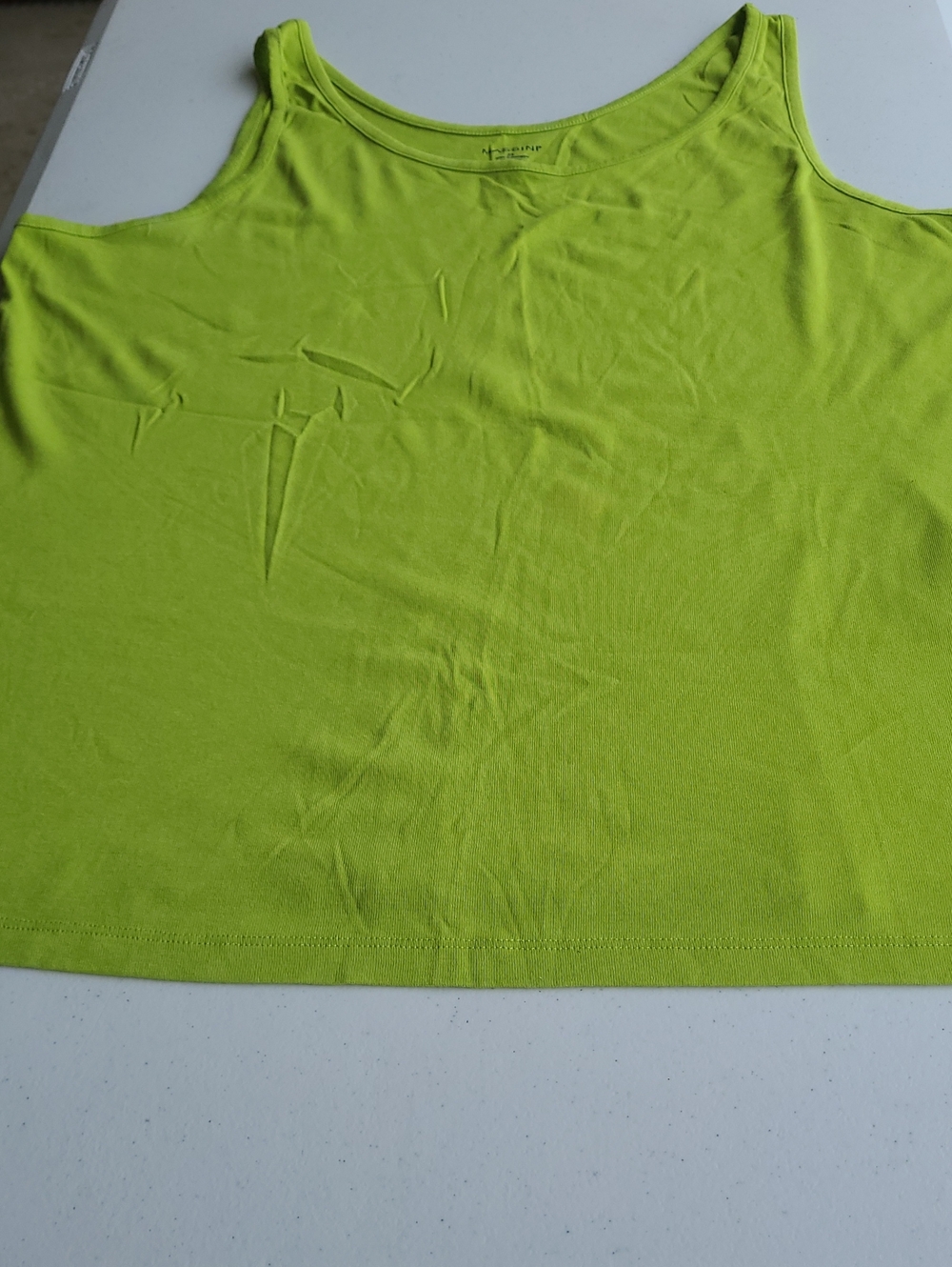 Massini Scoop Neck Tank Top - Neon Lime